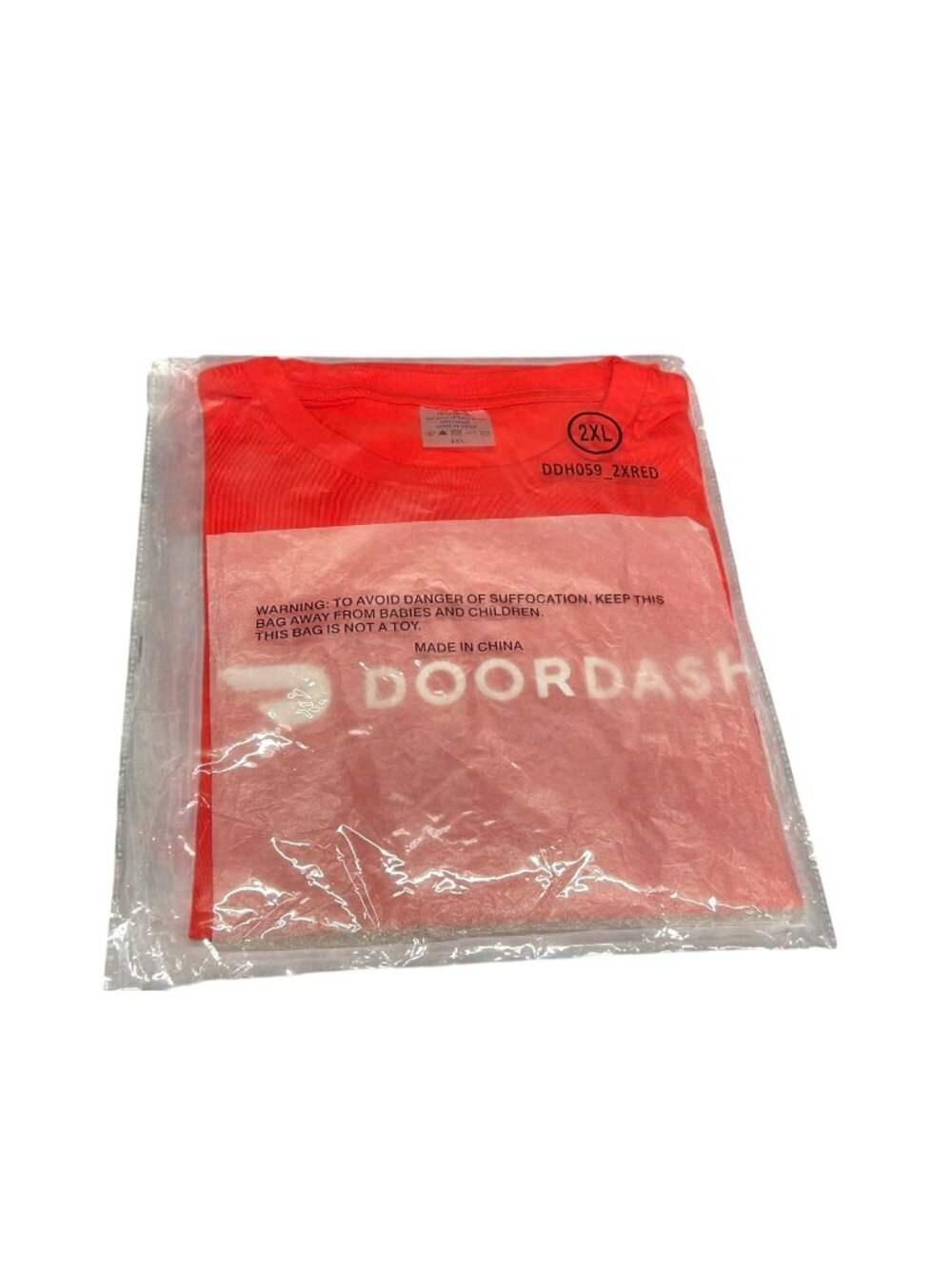 Doordash Red Logo T-Shirt 2XL New In Packaging 100% Cotton Short Sleeve